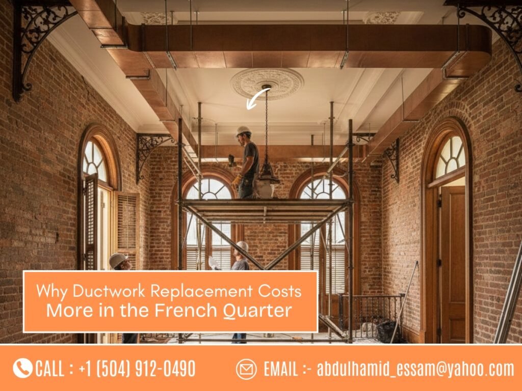 Cost of ductwork replacement in the French Quarter New Orleans historic homes