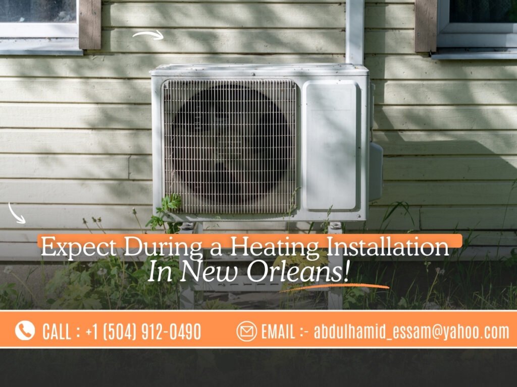 Heating installation in a New Orleans home by a professional HVAC technician