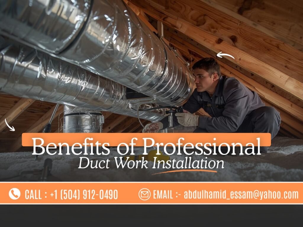 Professional duct work installation in a New Orleans home by Zees AirConditioning Inc