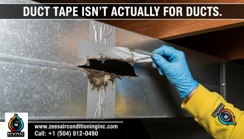 Showing An Damaged Ductwork In new Orleans Home