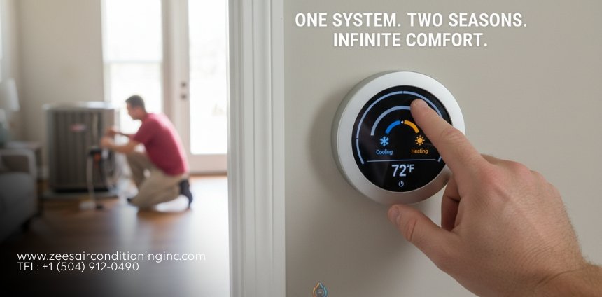 A comparison between a clogged, dirty air filter and a clean replacement being installed by a professional. (1)