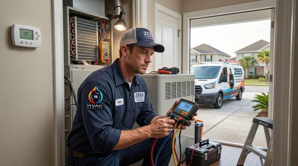 AC maintenance and system inspection inside a home in Chalmette LA (2)