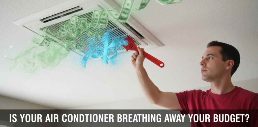 Close-up of a failing AC capacitor being replaced by a professional technician to prevent breakdown.