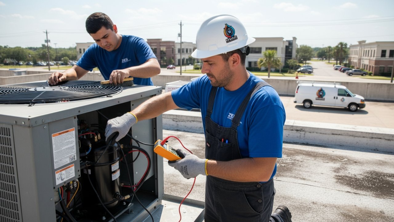 Commercial rooftop AC maintenance in Slidell