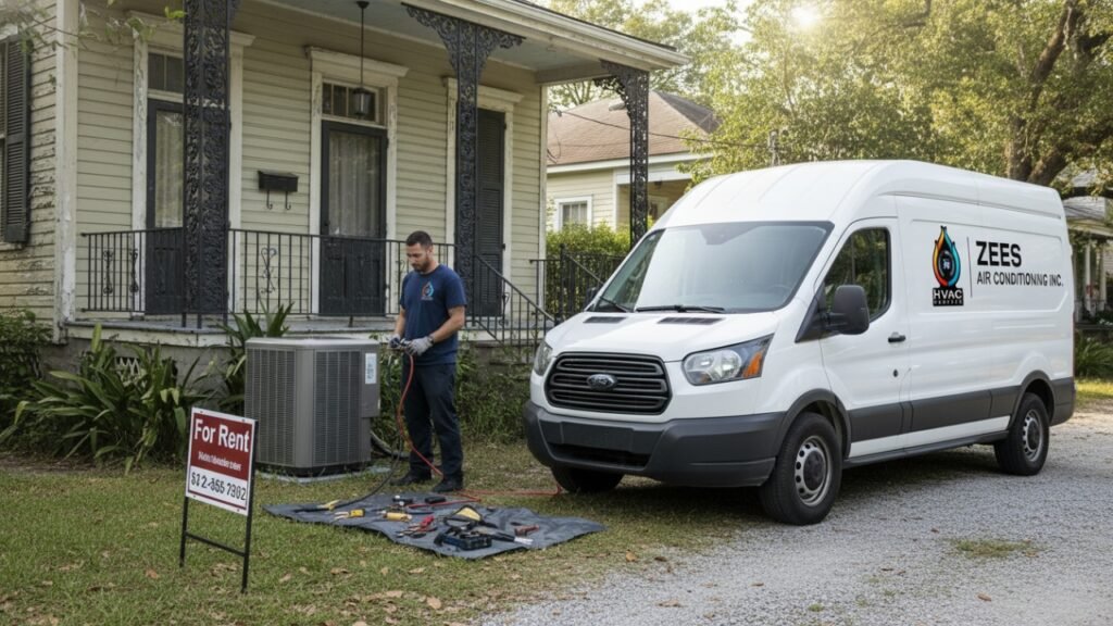 AC service for rental properties in a New Orleans neighborhood.