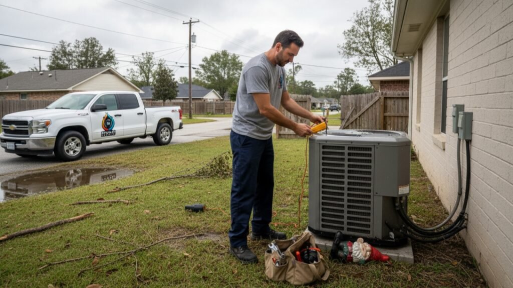 Post‑storm AC check to prevent breakdowns