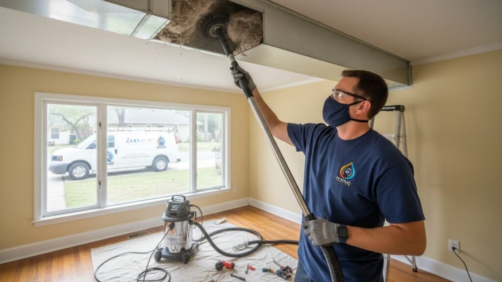 Professional poor airflow inspection in a New Orleans home by Zees Air Conditioning Inc.