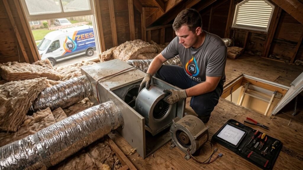 Blower motor replacement for central heating