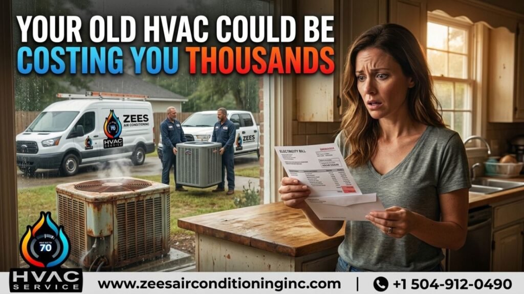 Broken HVAC system during Louisiana summer