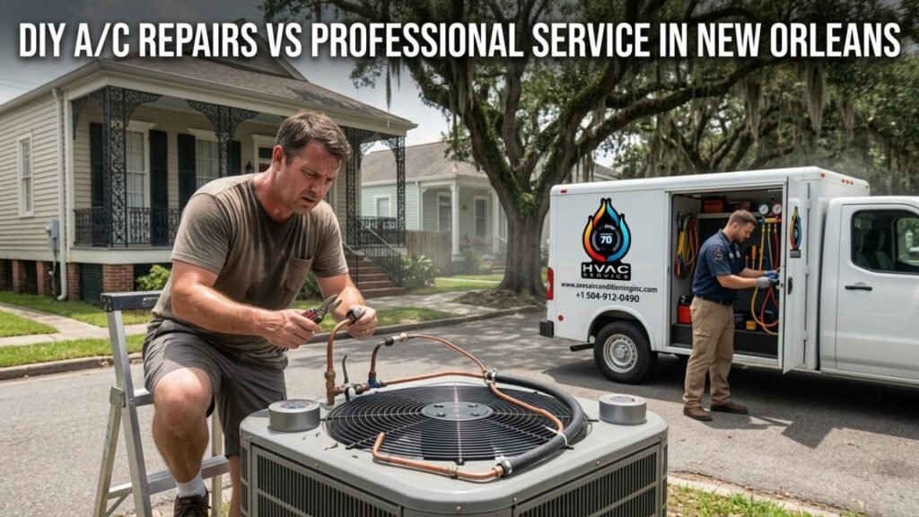 DIY AC repairs vs professional service in New Orleans
