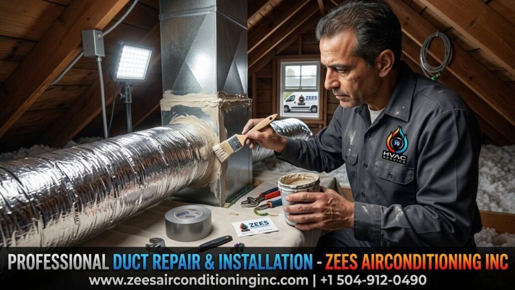 Professional duct repair and installation by Zees AirConditioning Inc
