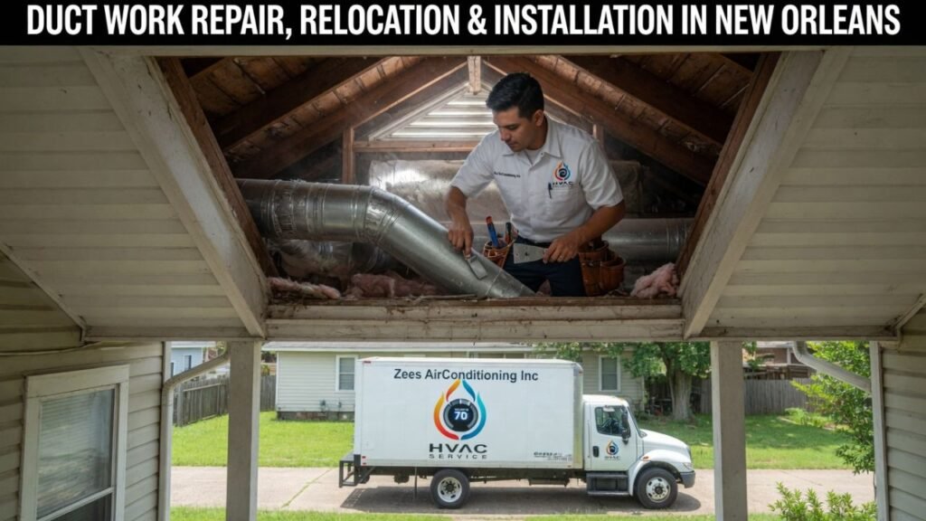 Professional duct work repair, relocation and installation