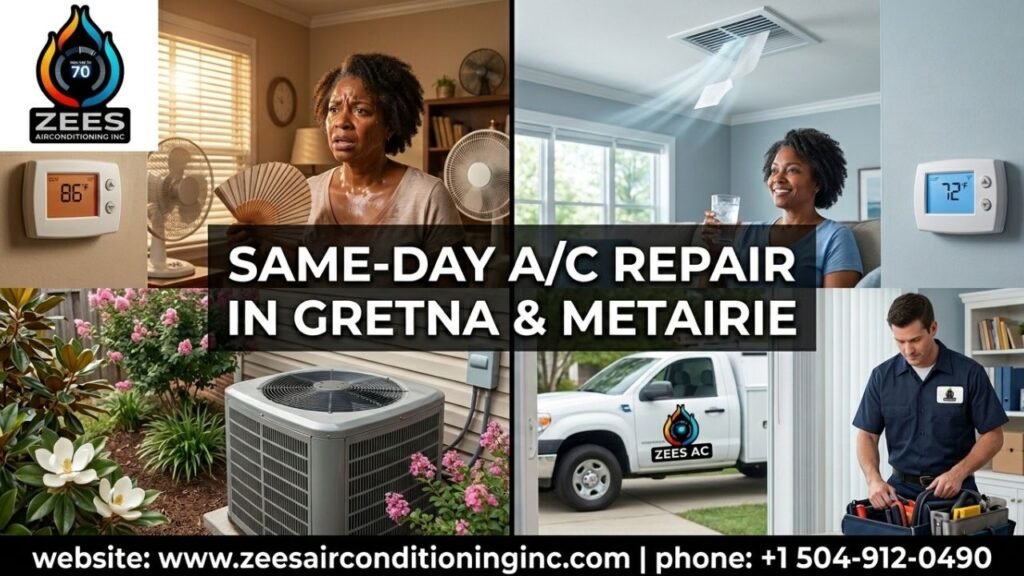 Same-day professional AC repair results in Gretna and Metairie