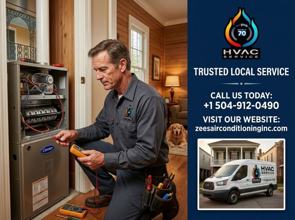 as the main featured image because it immediately communicates local heating repair and trust
