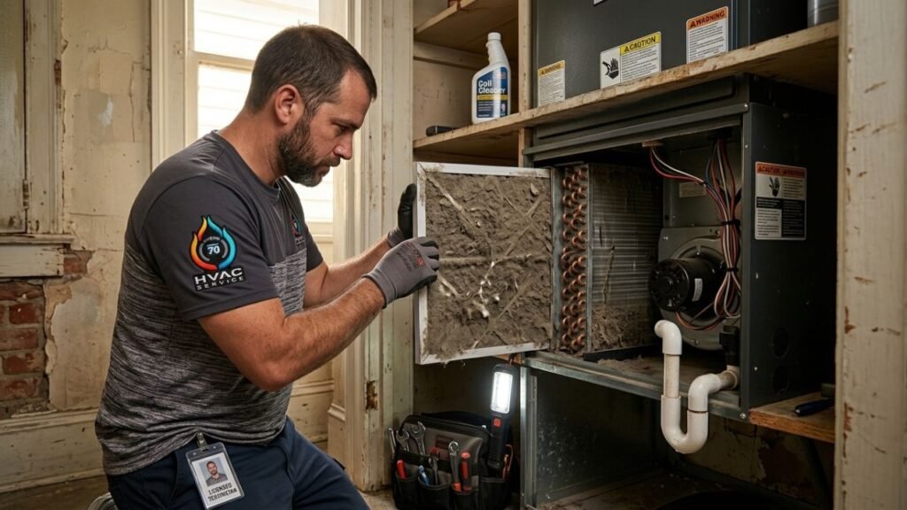 Checking air filter and air handler when AC won’t cool in New Orleans home