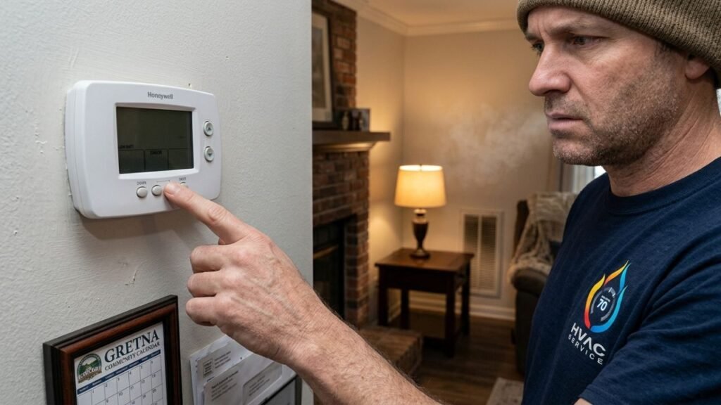 Faulty thermostat not responding and causing heating issues in Gretna home