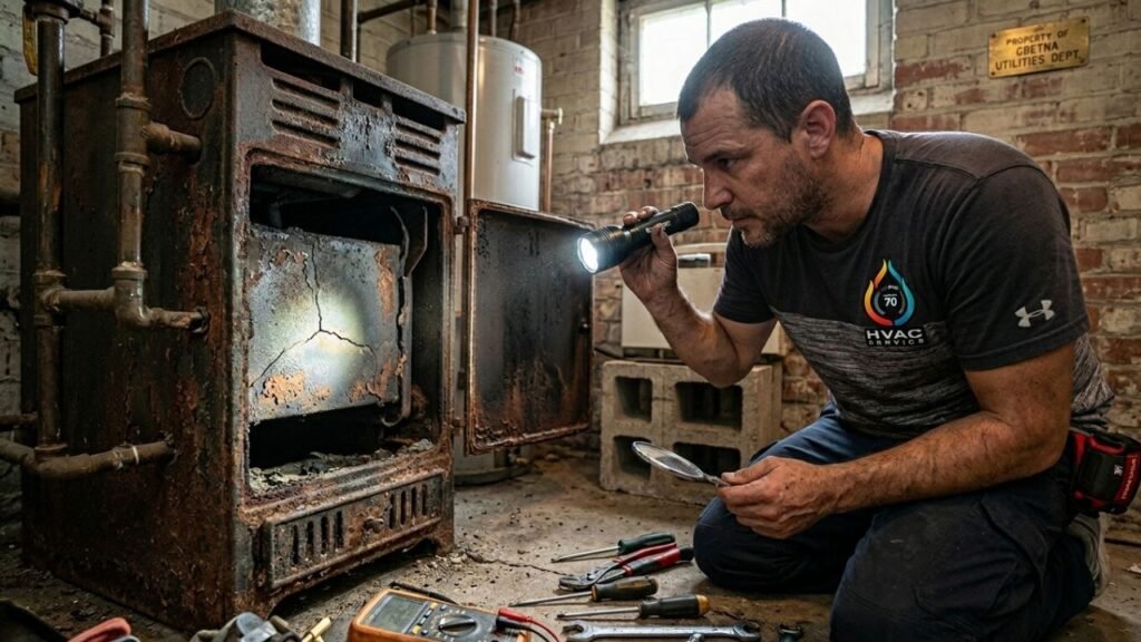 Old heating system showing signs it is beyond repair in Gretna home