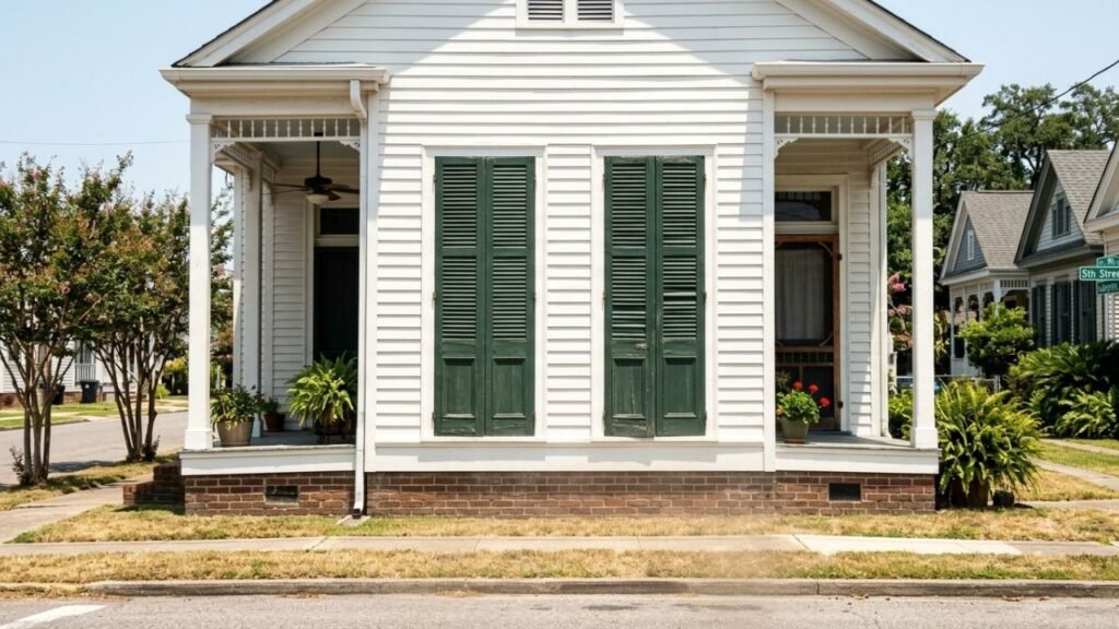 Exterior shutters blocking solar heat in Gretna LA