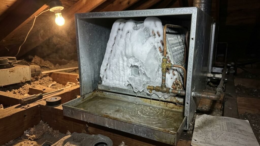 Frozen AC evaporator coil due to humidity