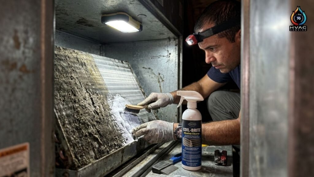 Professional AC coil cleaning without parts replacement in Gretna