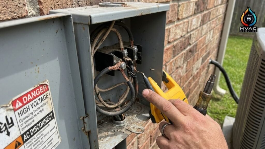 Technician diagnosing AC installation mistakes in Gretna LA