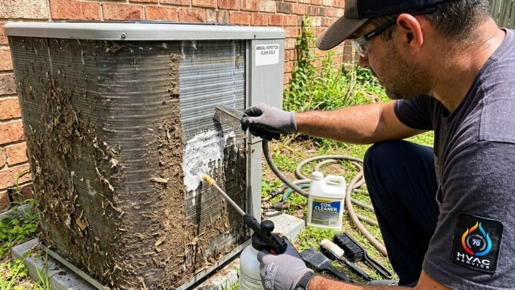 AC condenser coil cleaning