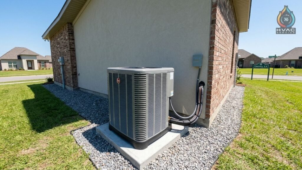 AC unit protected and cleaned after nearby construction