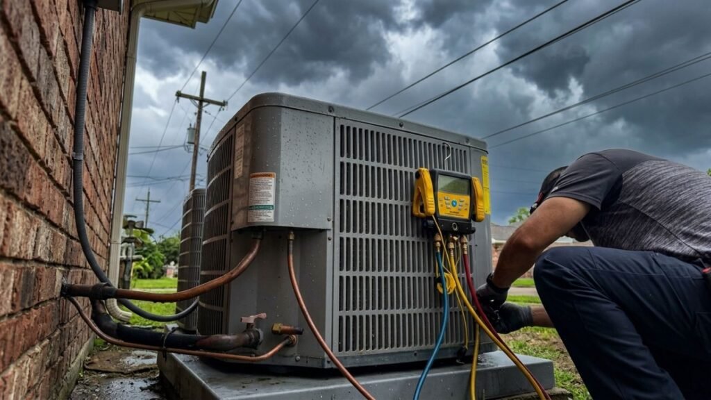 AC unit vulnerable to power flickers during Louisiana storms
